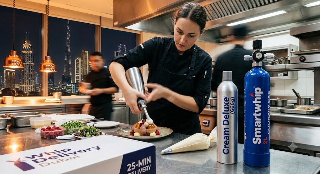 25-Minute Cream Deluxe & N2O Delivery in Dubai: The 24/7 Culinary Savior | Whip Delivery Dubai Blog